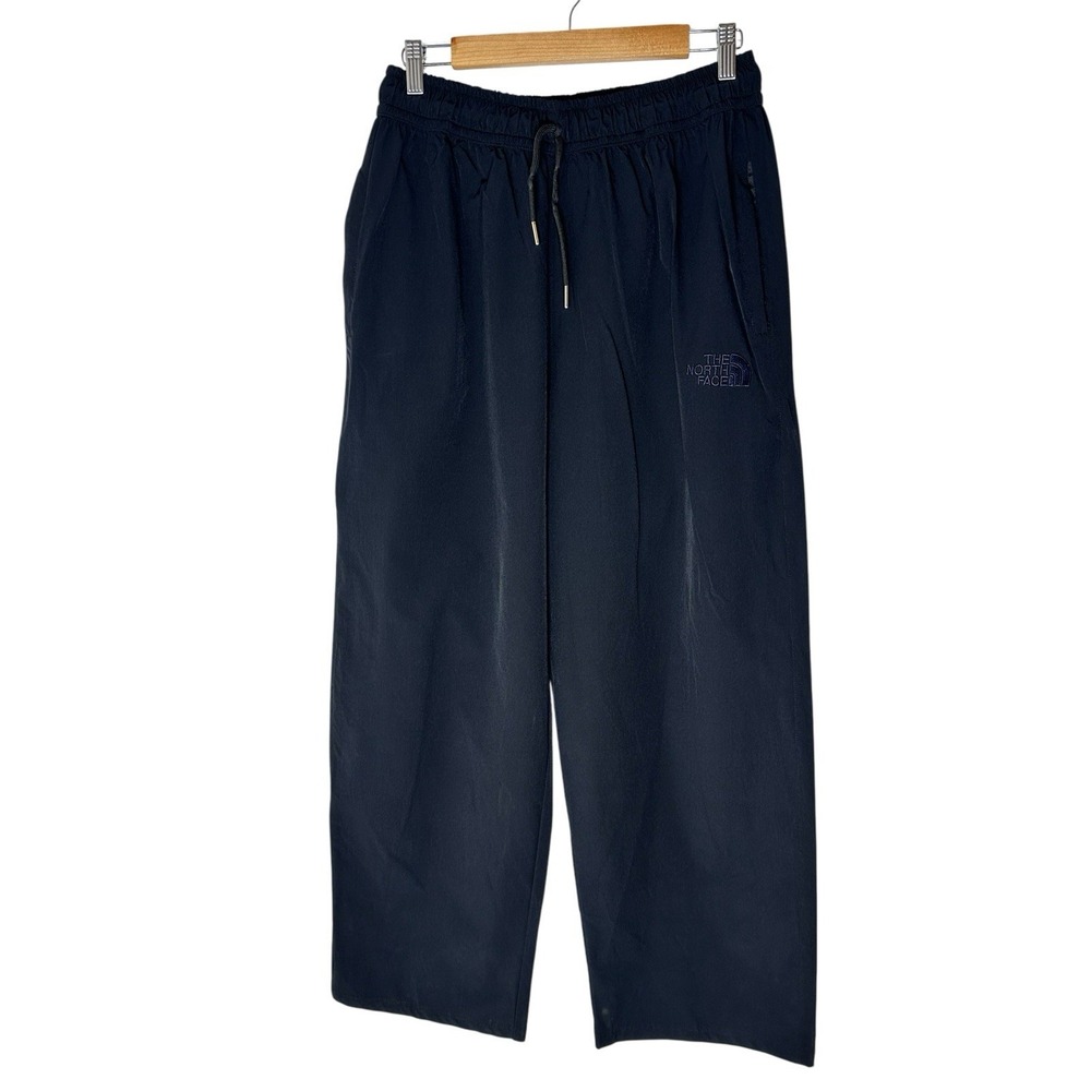 The North Face Wide Leg Pants Womens Size M Black‎ Active Travel Nylon Pull On